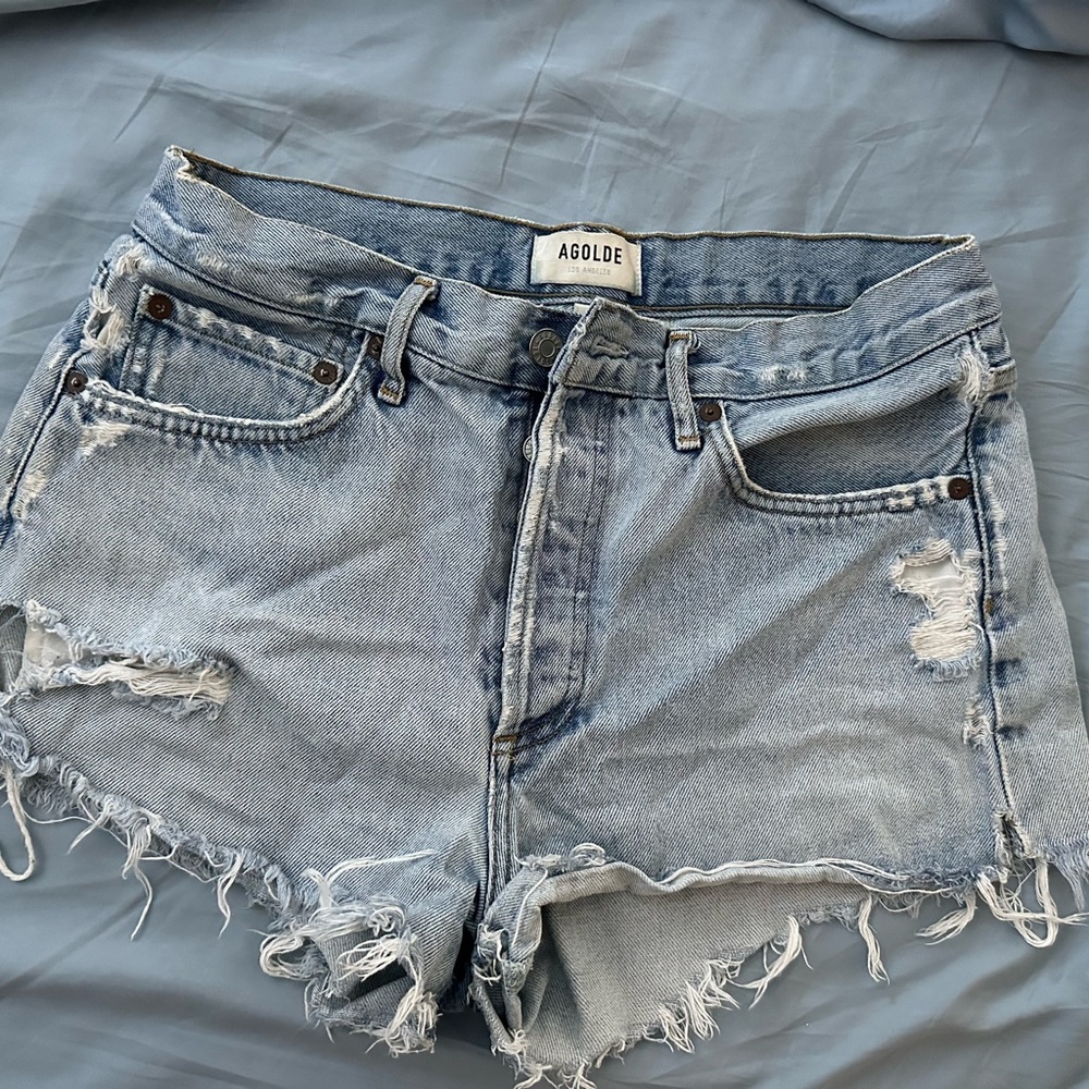 Agolde Parker Distressed Denim Shorts